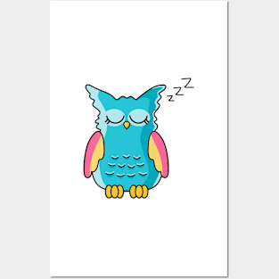 owl sleep Posters and Art